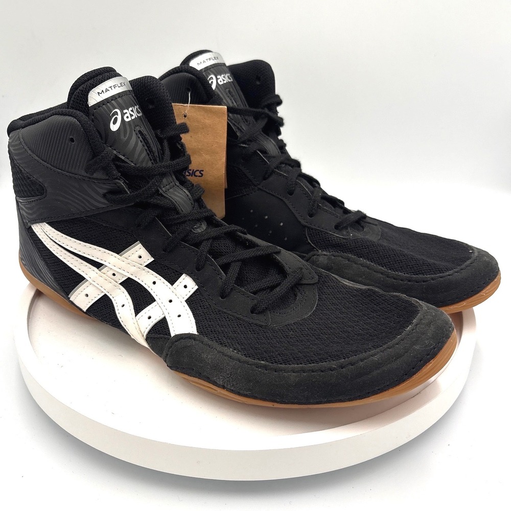 Asics Matflex 6 Wrestling Shoes 11.5 Black White Athletic Training 1081A051
